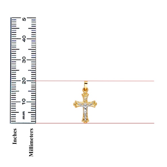 14K Yellow Gold Religious Crucifix Pendant - Picture 3 of 3